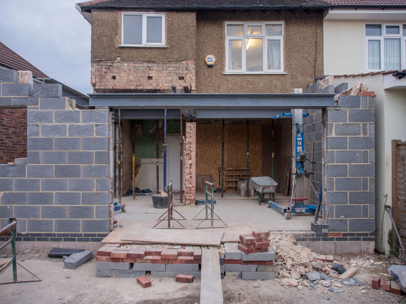 Brick and blockwork under construction