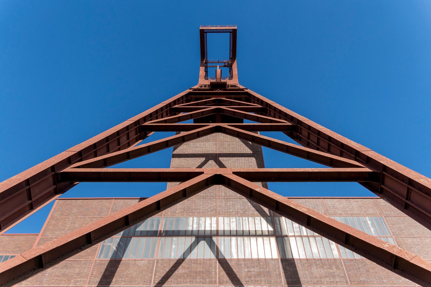 Steel-frame structure under construction